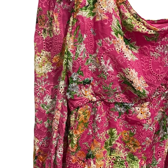 Hemant & Nandita dress pink eyelet floral size small boxBH - Picture 4 of 10